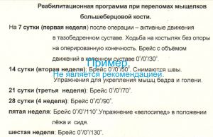 Пример программы реабилитации