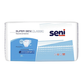 Подгузники Super Seni Classic Extra large для взрослых, 30 шт.