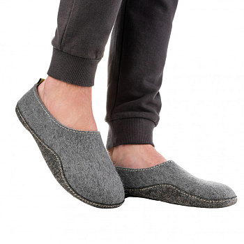 Тапочки Холти Хатанга натуральный войлок, арт. 030121-3500/к, закрытые, мужские, темно-серый