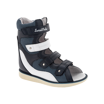 Сандалии открытые туторные SursilOrtho, арт. 23-109, синий/белый