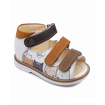 Сандалии открытые Тапибу, Нарцисс, арт. FT-26036.21-OL03O.03, белый/коты