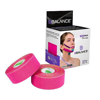 Тейп кинезио для лица BBTape FACE PACK, 2,5см.  х 5м., сакура, 2 рулона