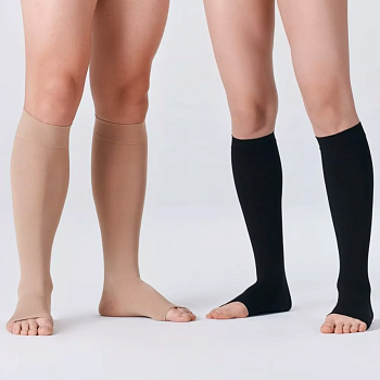 Гольфы компрессионные Venoteks Medical, арт. 2P180, открытый носок, длинные, 38-43 см