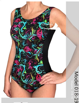 Купальник под экзопротез NIKA, арт.018-19, перо Жар-птицы, слитный