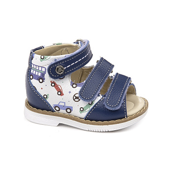 Сандалии открытые Тапибу, Василек, арт. FT-26034.20-OL08O.02, синий/машинки
